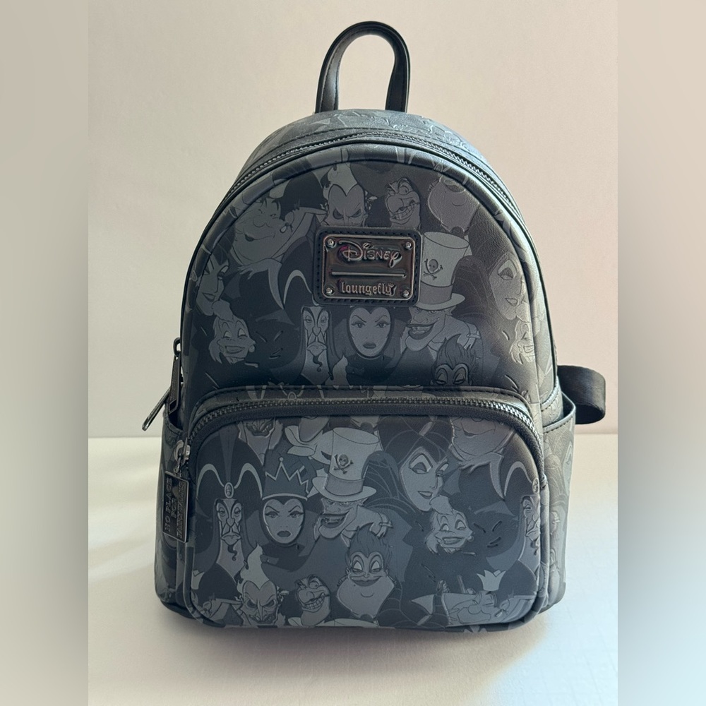 Loungefly Disney Villains All Over Print in Black Backpack